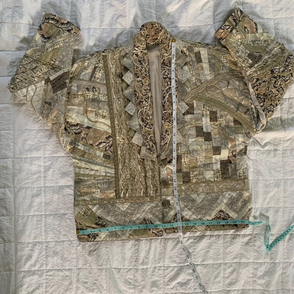 Handcrafted Embellished Quilted Jacket Size XL - Picture 13 of 14
